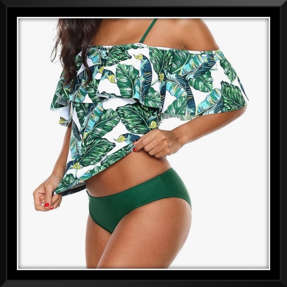 Tropical Hawaii Tankini Flounce Ruffle Swimsuit